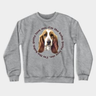 Adorable Basset Hound Dog Crewneck Sweatshirt